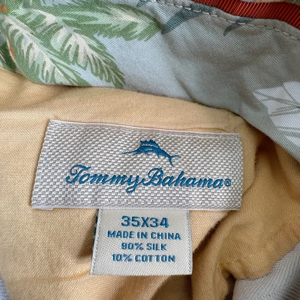 Tommy Bahama Mens Gray Silk Blend Pleated Dress‎ Pants 35x34 Floral Lined